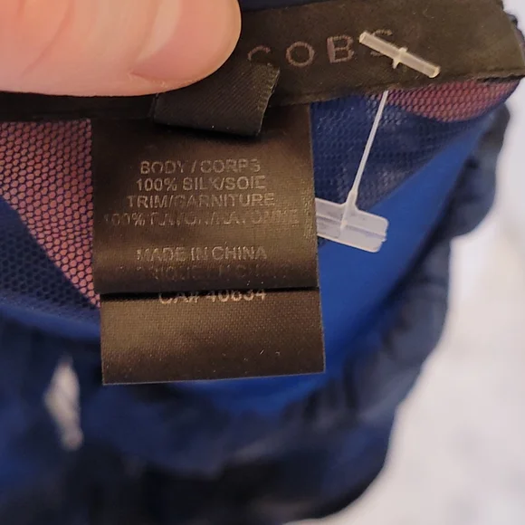 MARC JACOBS navy silk blouse - Picture 6 of 7